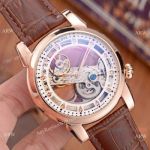 Patek Philippe Geneve 42mm Watch Rose Gold Skeleton Dial